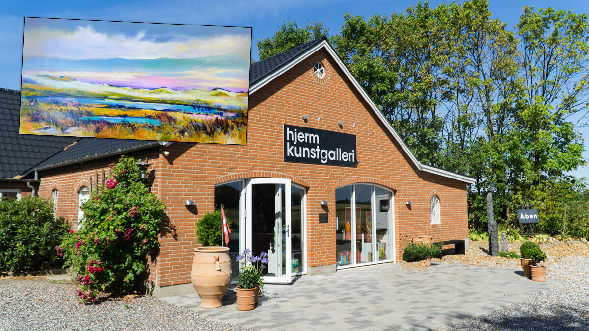 Vind et landskabsmaleri skænket af Hjerm Kunstgalleri